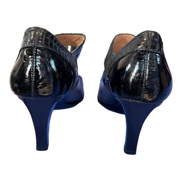 Sofft | Black Mary Jane Black Patent Leather Button Strap Heels 7.5M - Picture 6 of 10